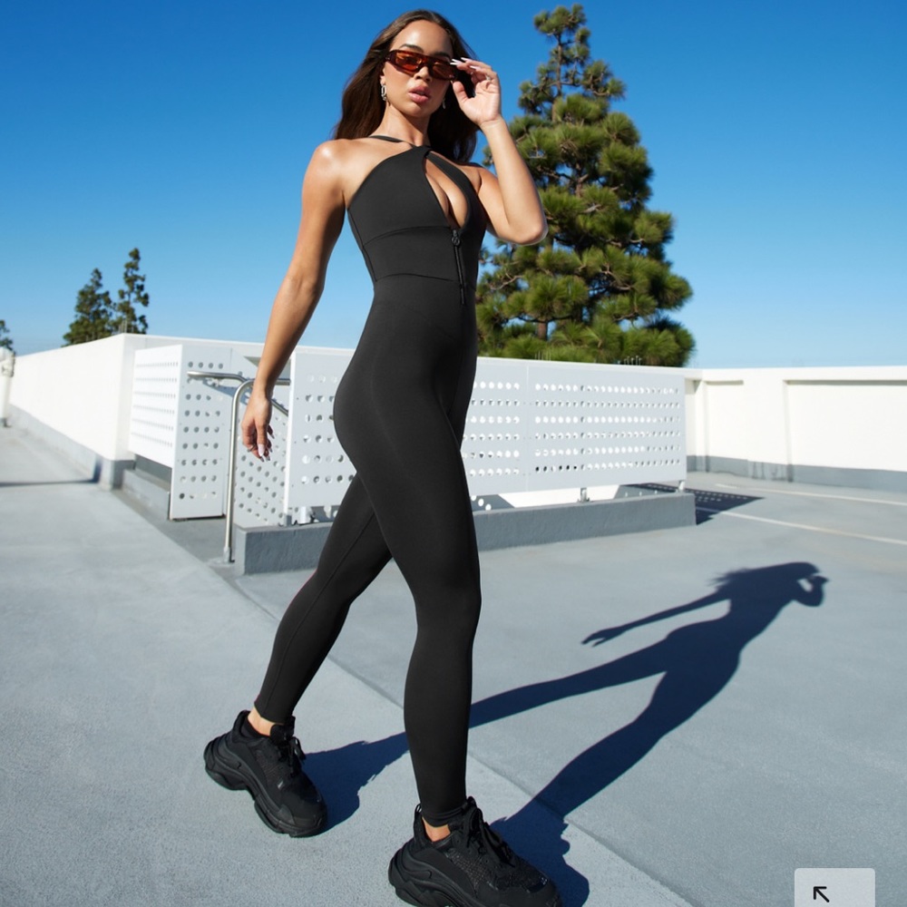 Savage X Fenty Black Cutout One-Piece Jumpsuit